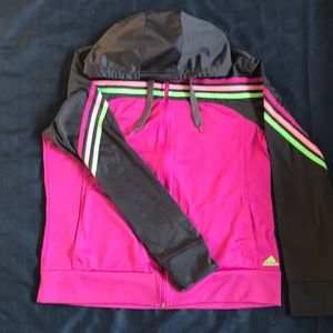 Adidas XL Zip up running top, Womens